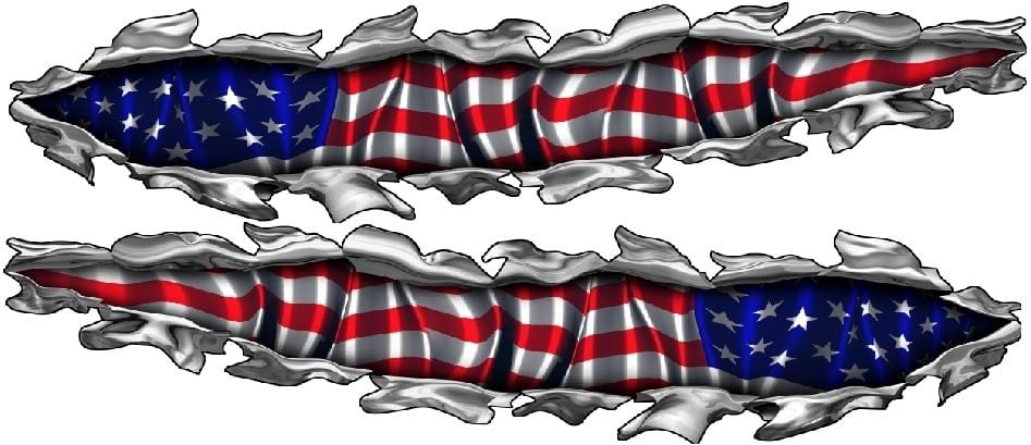 USA Fish Flag Measuring Sticker – 40” Self-Adhesive Ruler Decal For Boats