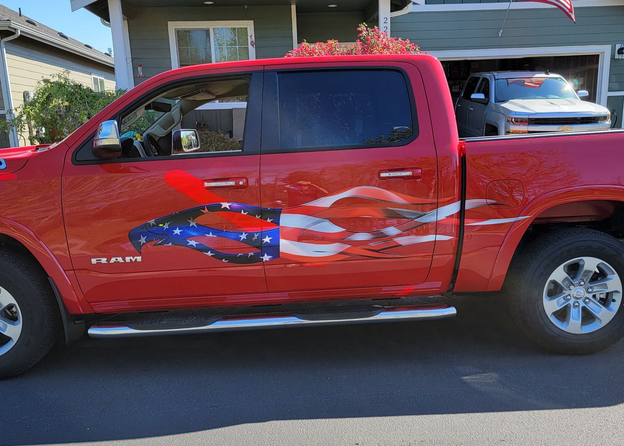 American Flag Eagle Truck Tailgate Wrap Vinyl Graphic Decal, USA Eagle American Flag Eagle Truck Tailgate Wrap Vinyl Graphic Decal, USA Eagle