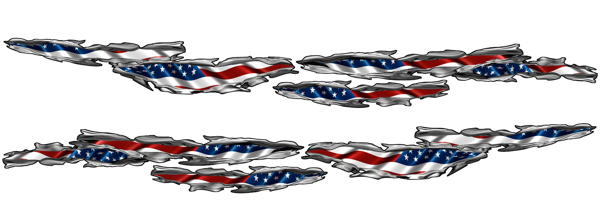 American flag teard Vehicle decals kit