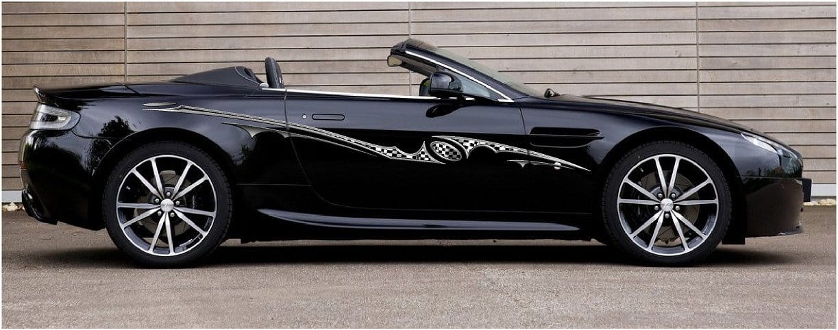 Checkers vinyl stripes for car racing