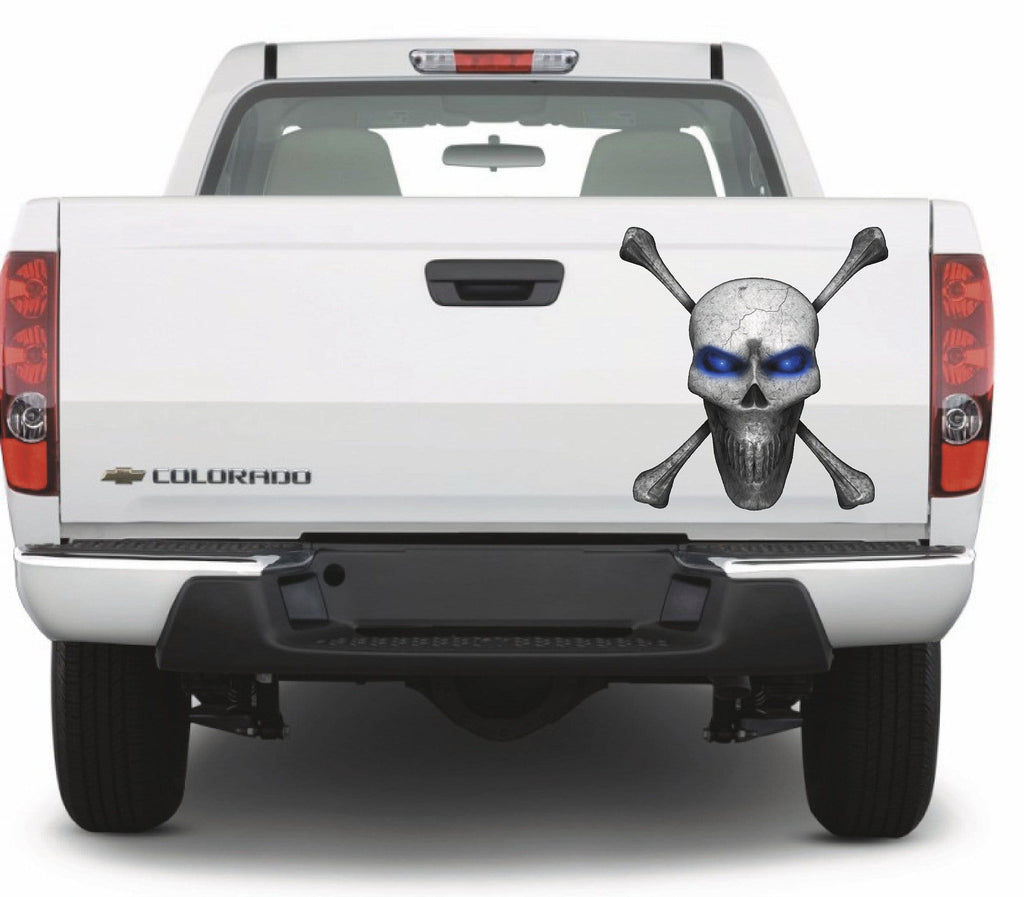 Skull & Crossbones Vinyl Graphics for Truck Tailgate