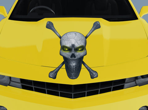 Skull & Crossbones Vinyl Graphic Decal for Car Hood