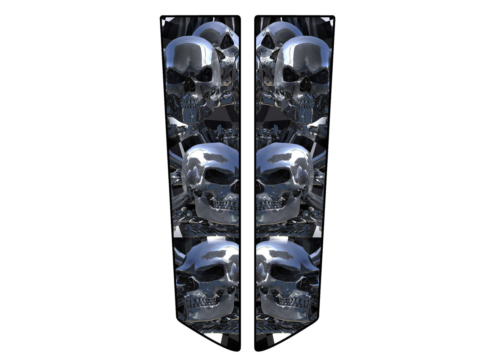 chrome skulls rally stripes decals on camaro hood 2010