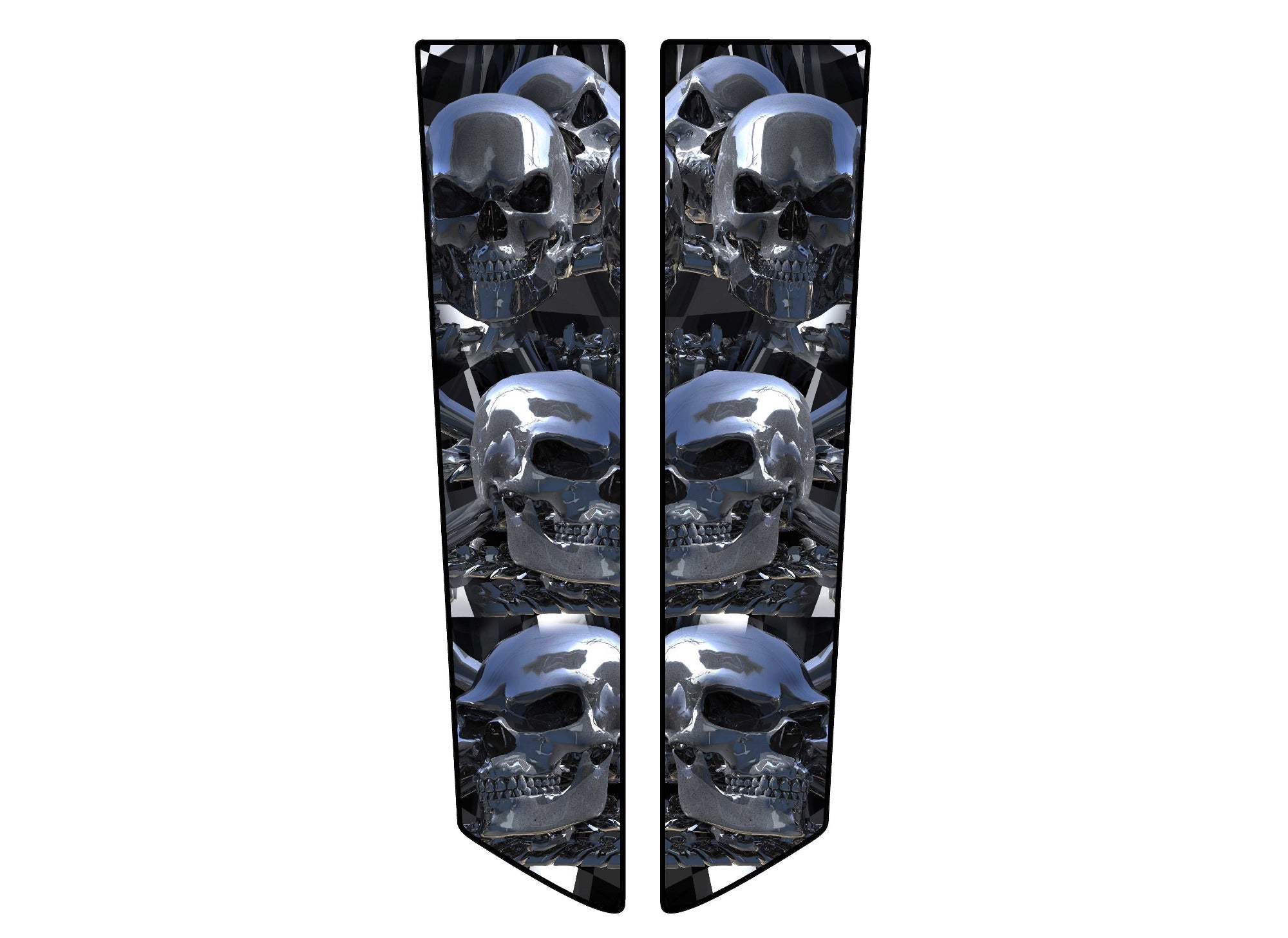 chrome skulls rally stripes decals on camaro hood 2010