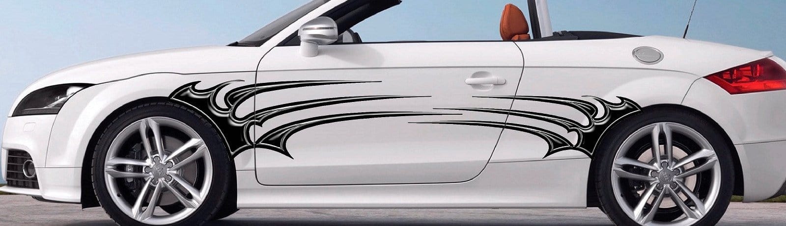 Claws vinyl graphics on black car