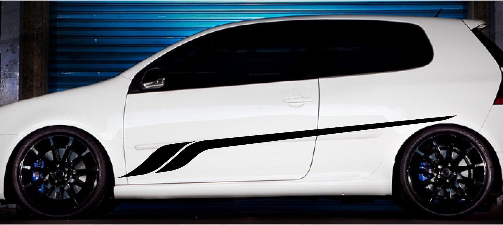 vinyl black stripe on white truck