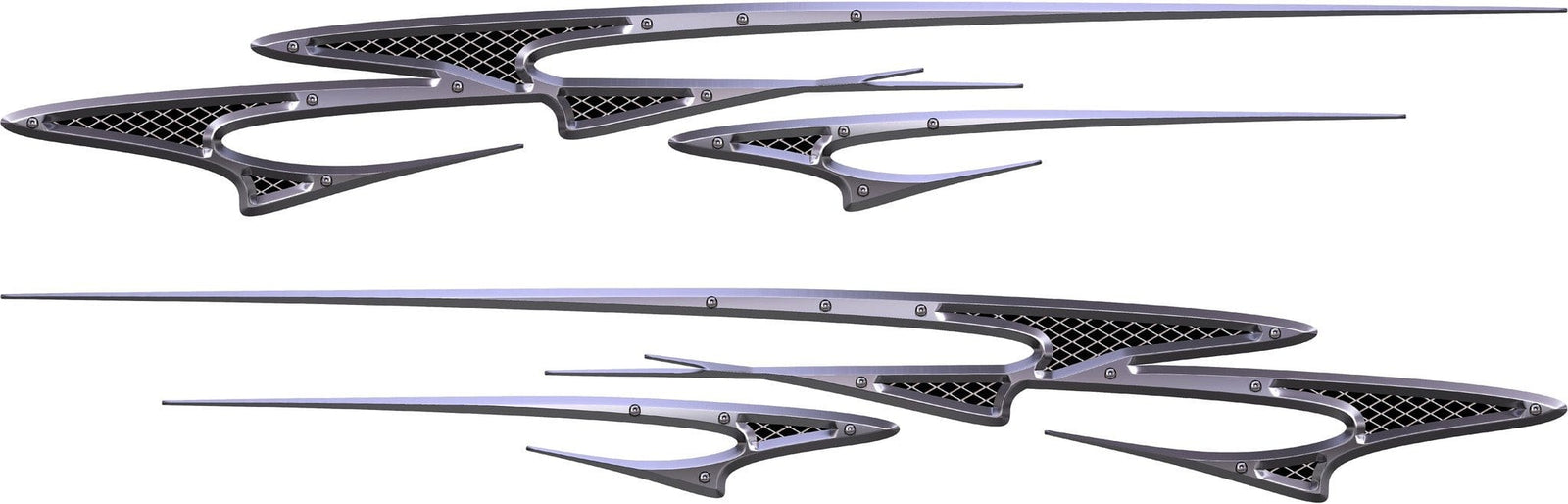 metal style stripes on pickup truck