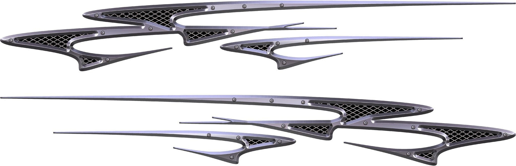 metal style stripes on pickup truck