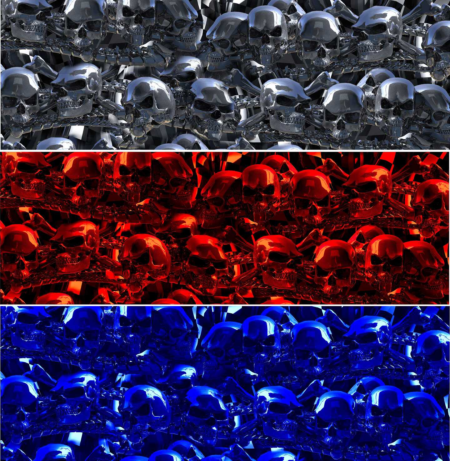 chrome skulls wrap for truck tailgate