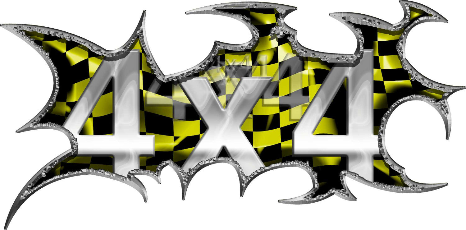 colored checkered flag 4x4 decal for trucks