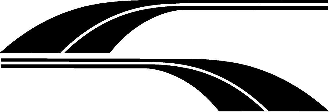 curved vinyl stripe decal on the side of white truck