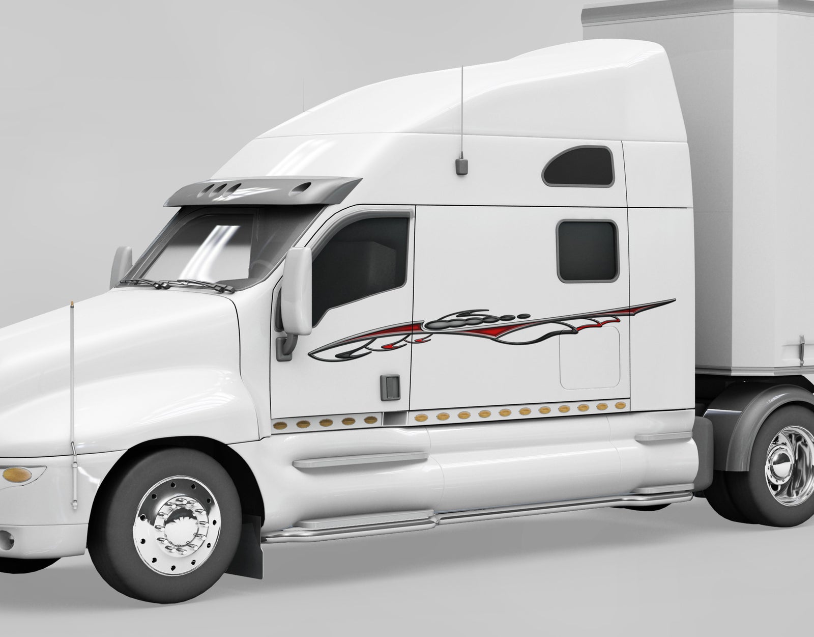 feedback vinyl decal on the side of white truck