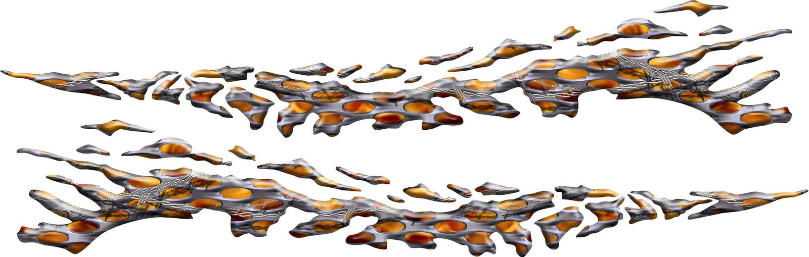 flaming metal decal on ram truck