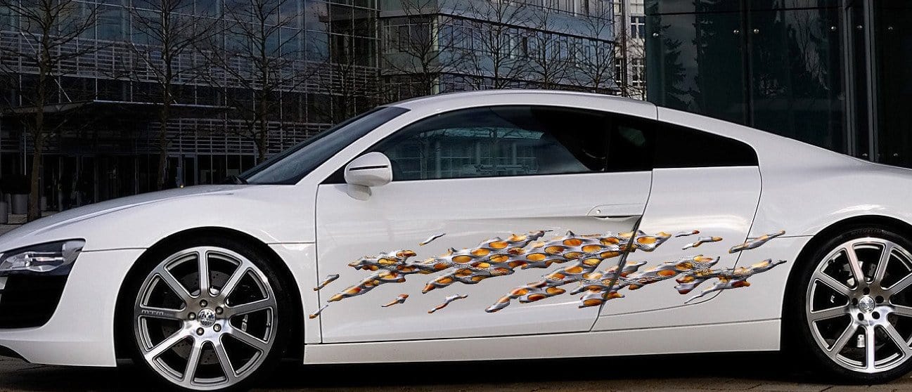 flaming splash decals on black wrangler jeep