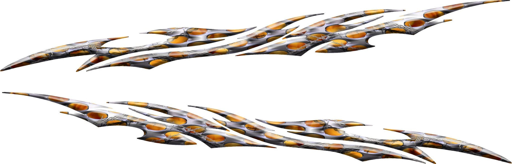 flaming metal decals on dodge charger