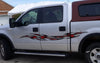 ford truck with red tribal flares decal on driver side