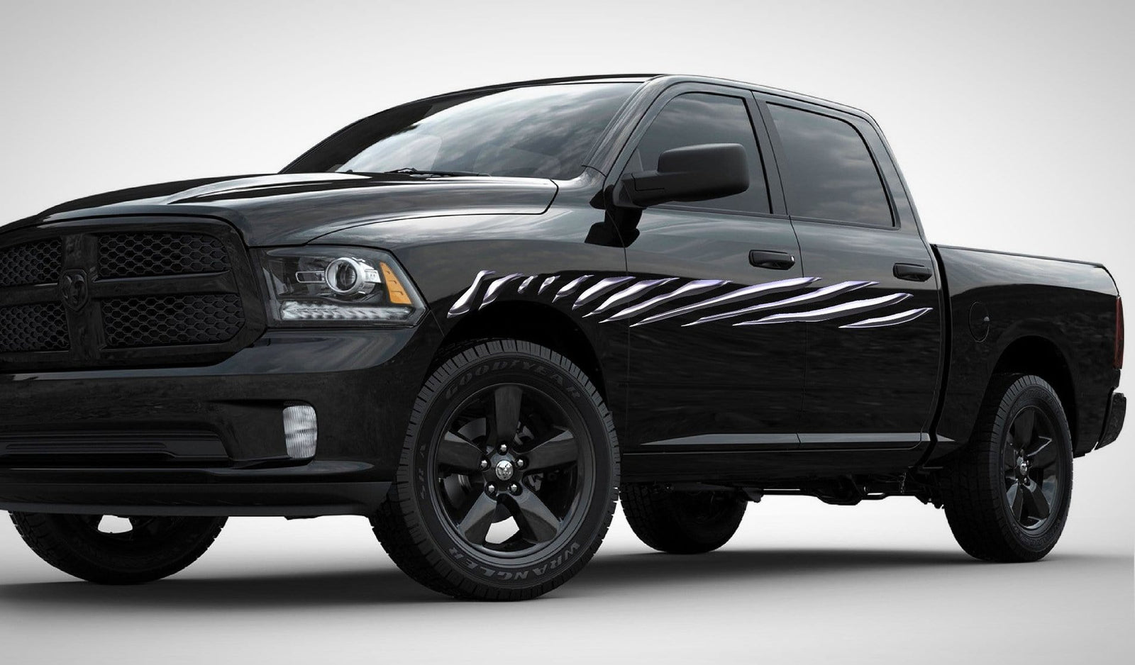 3d chrome vinyl stripes on dodge truck 