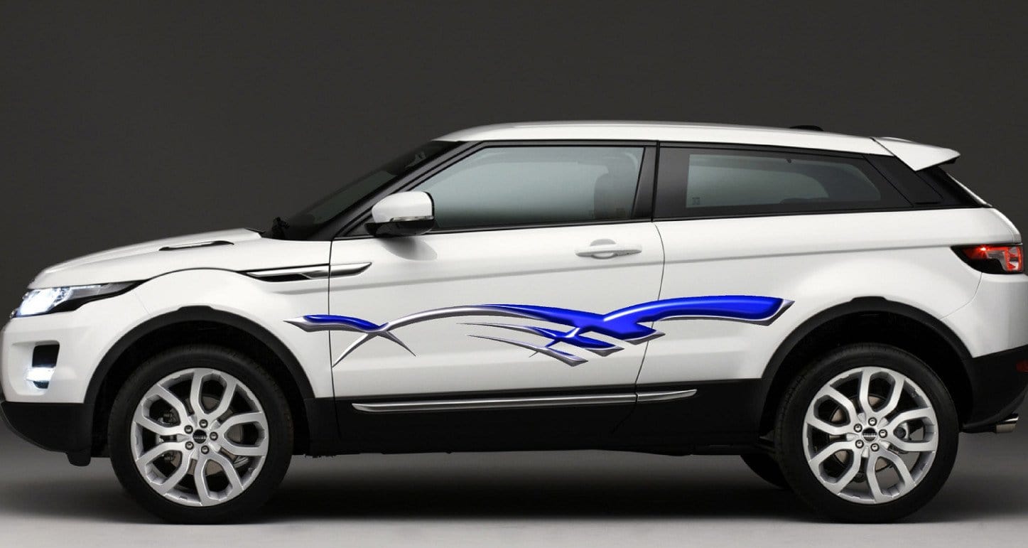 chrome stripe decal on pickup truck