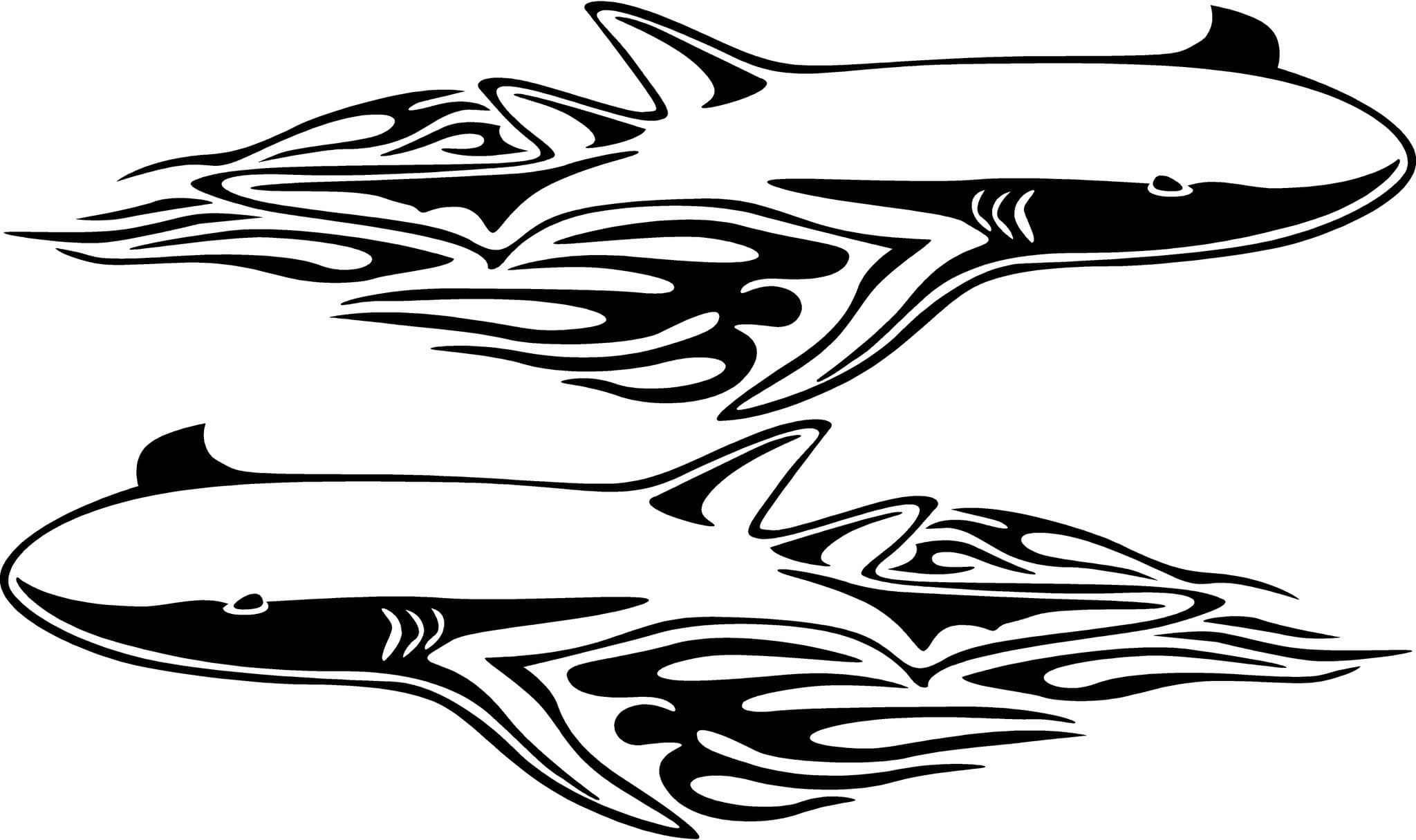 shark boat decals