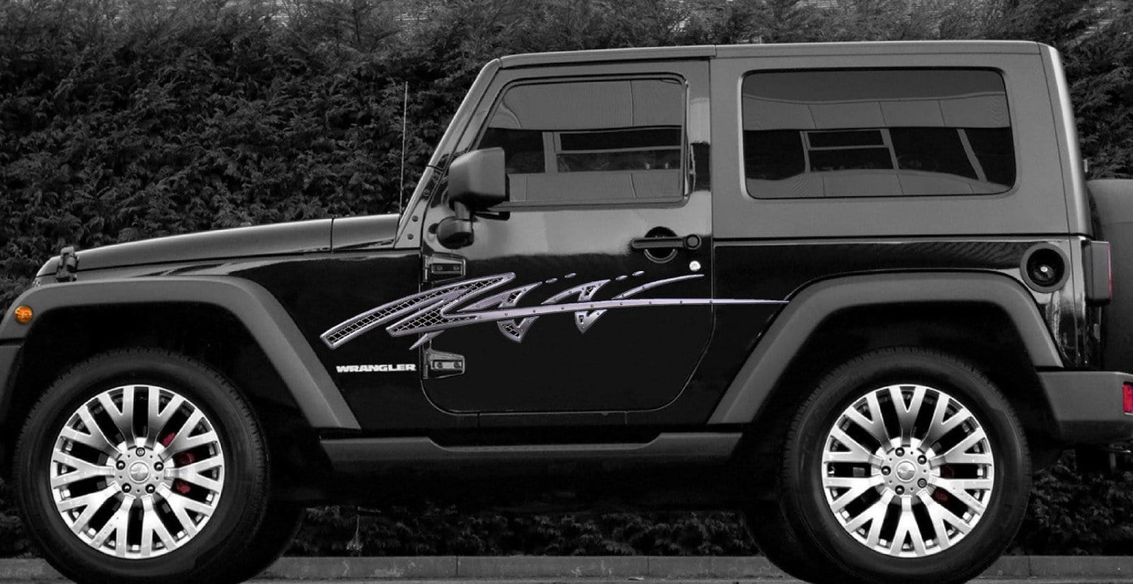 metal  style vinyl decals on jeep wrangler