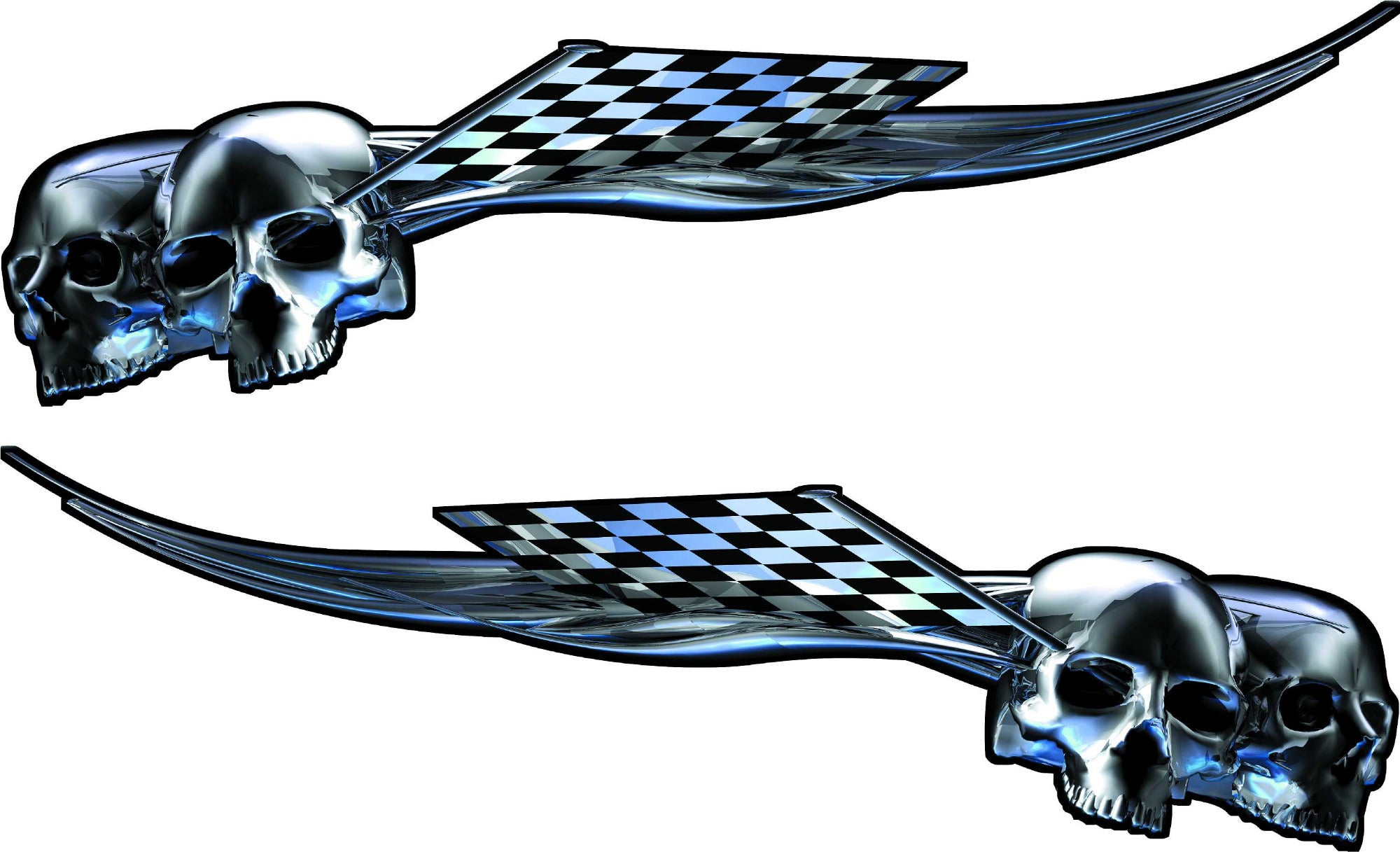 Skull Racing Graphics Skulls Checkered Racing Decal for Car & Truck | Xtreme Digital GraphiX