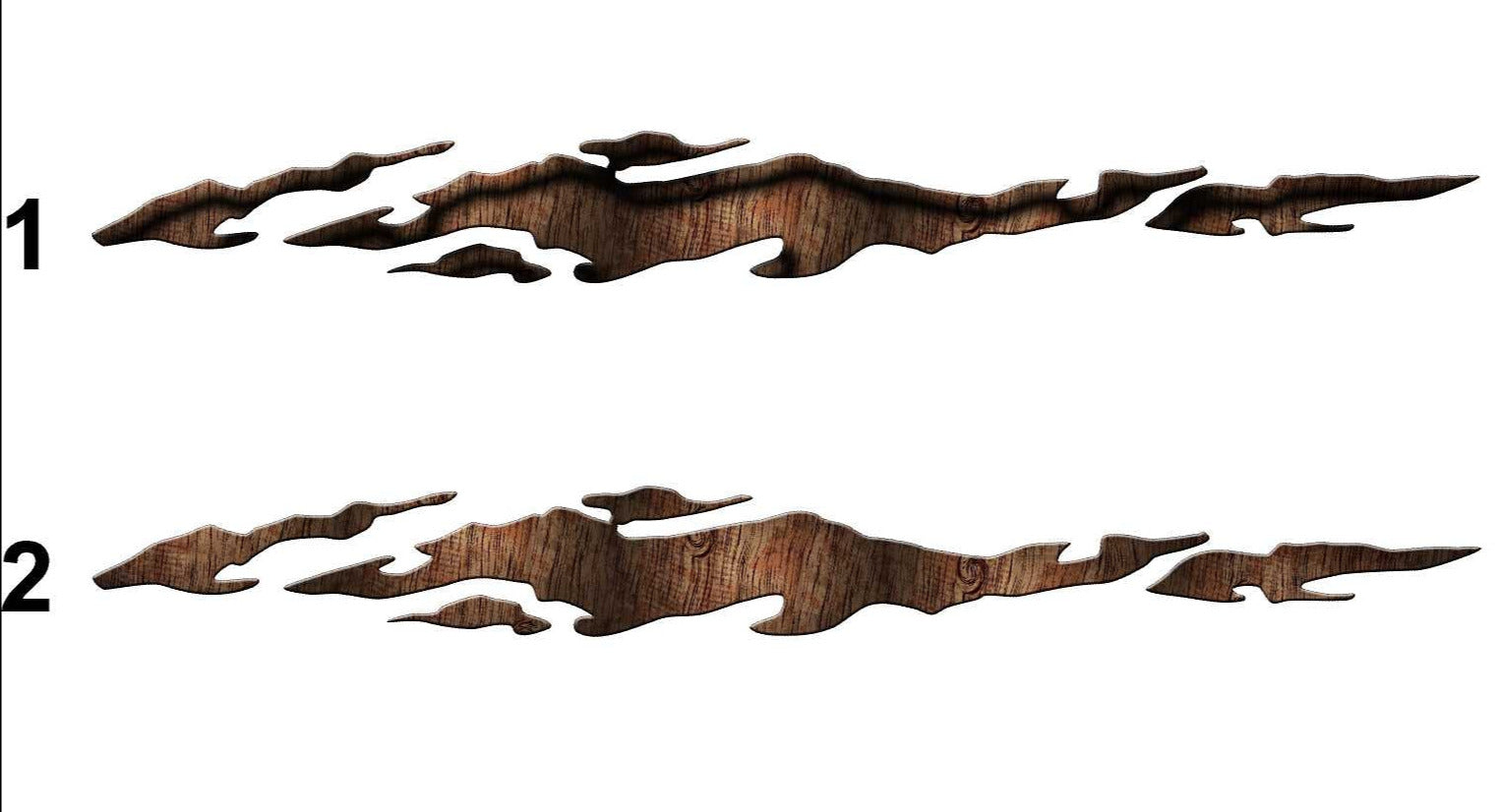 Wood panel tear decal on the side of nissan titan truck