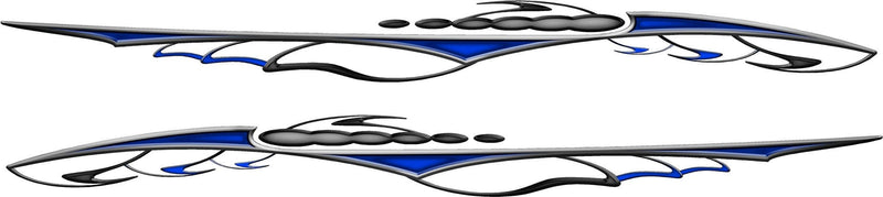 set of 2 feedback vinyl stripes one for driver side and passenger side on white background