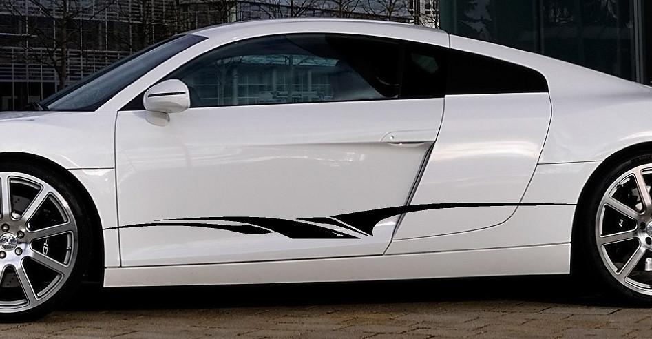vinyl silver stripes on navy blue truck