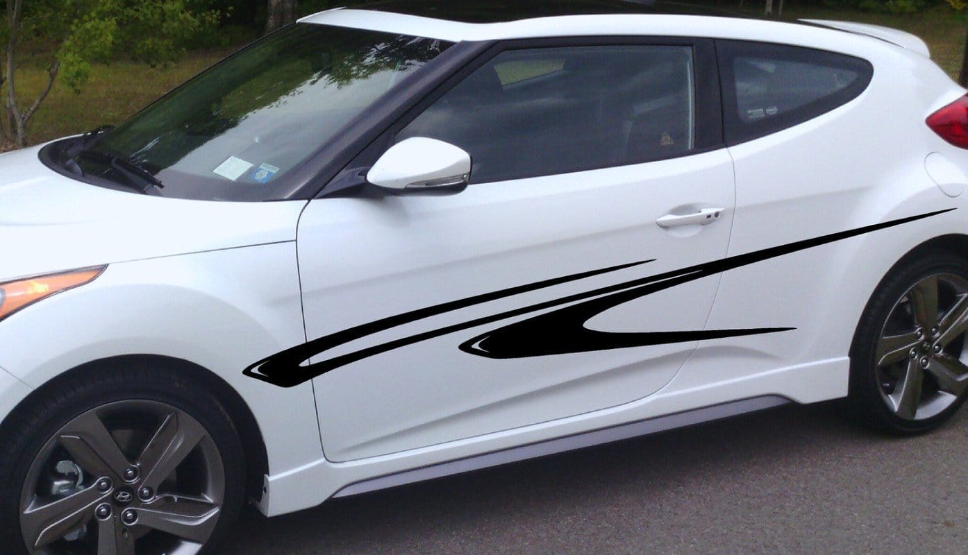 black vinyl stripes on car
