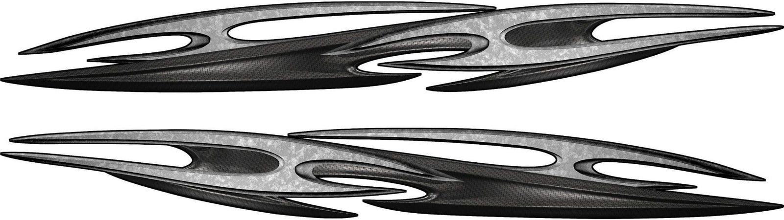 tribal carbon fiber spear decal on the side of white semi trailer