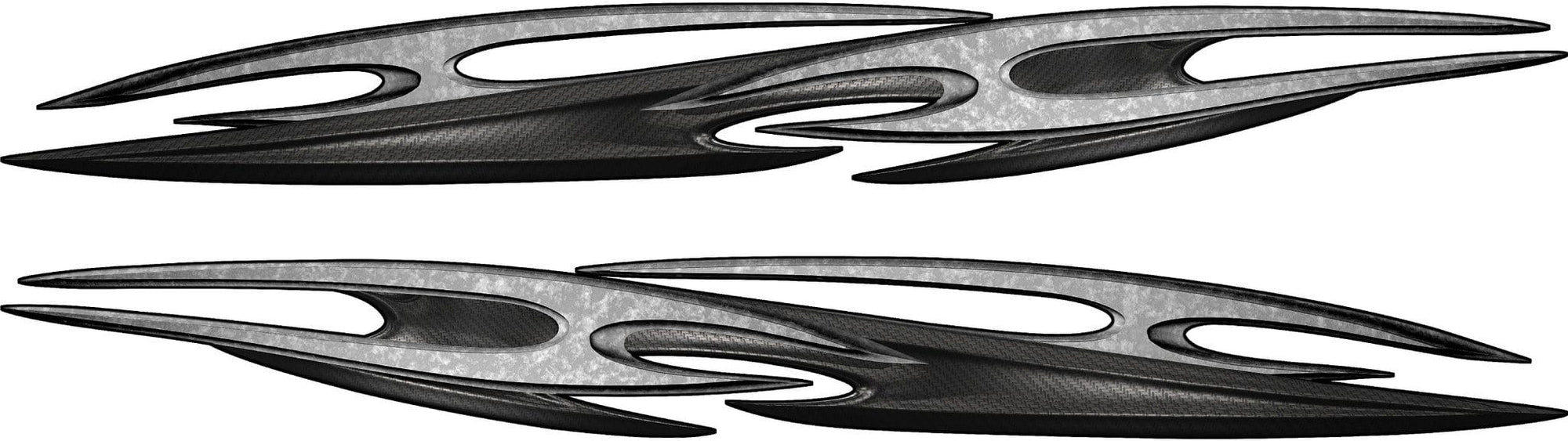 tribal carbon fiber spear decal on the side of white semi trailer