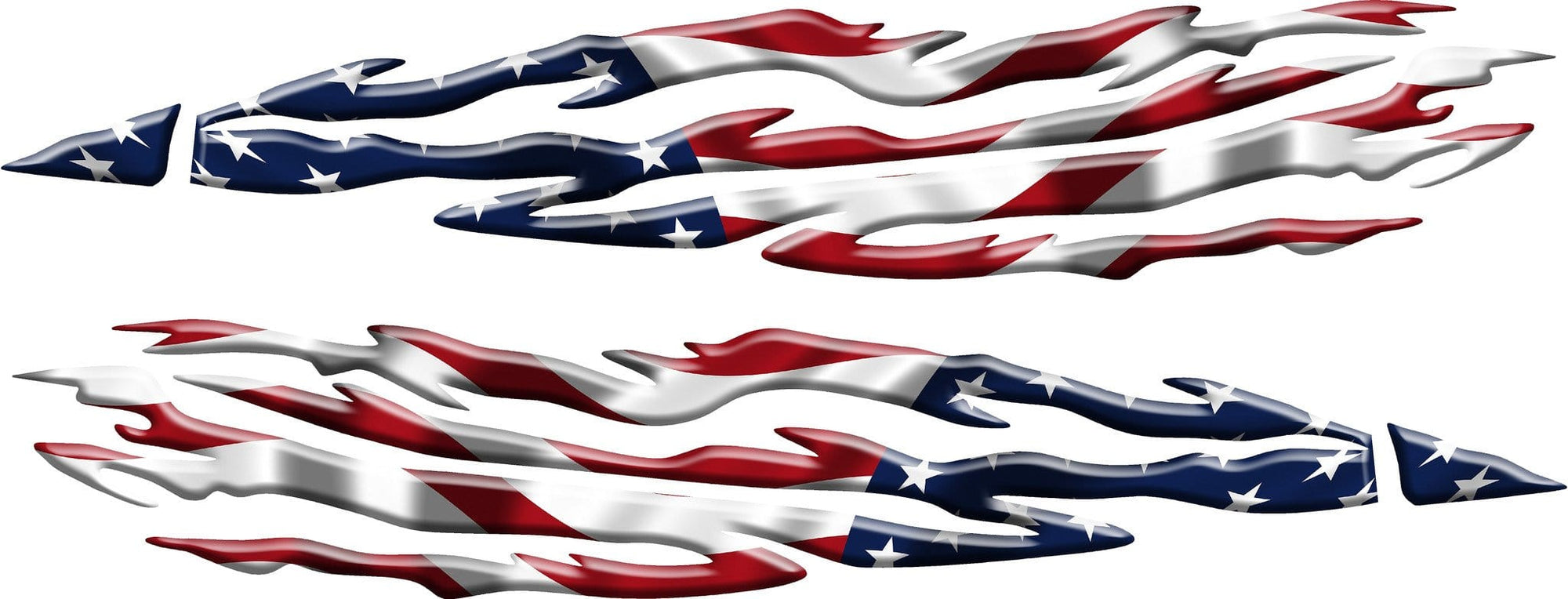 American flag patriotic flames vinyl decal on boat