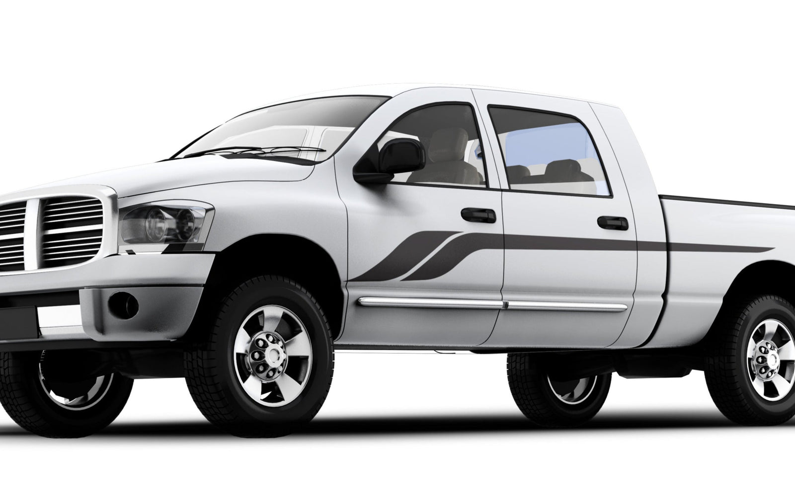 vinyl black stripe on white truck